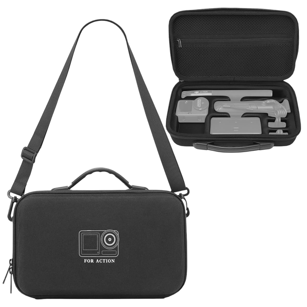 ZORBES® Carrying Case for DJI Osmo Action 6 Camera Hard Shell Bag Travel Case, Waterproof EVA Hard Carrying Case for DJI Osmo Action 6/5 Pro/4/3, Portable Travel Bag for Osmo Action Combo Accessories