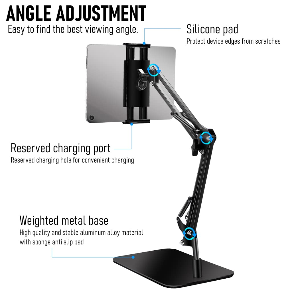 ZORBES® Mobile Stand Phone Stand Mobile Stand for Table, Tablet Stand with Flexible Arm, Tablet Holder 360 ° Rotatable Mobile Holder for Bed, Adjustable Phone Holder for 3.5-11 Inches Phone, Tablet