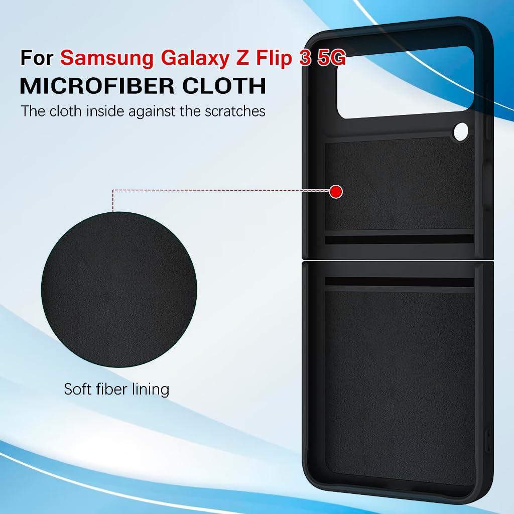 ZORBES® Phone Case for Samsung Galaxy Z Flip 3 5G Black(Only Phone Case)