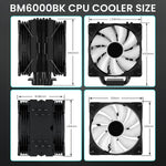 Verilux ARGB CPU Air Cooler with Dual 120mm PWM Fans and 6 Copper Heat Pipes | Intel & AMD