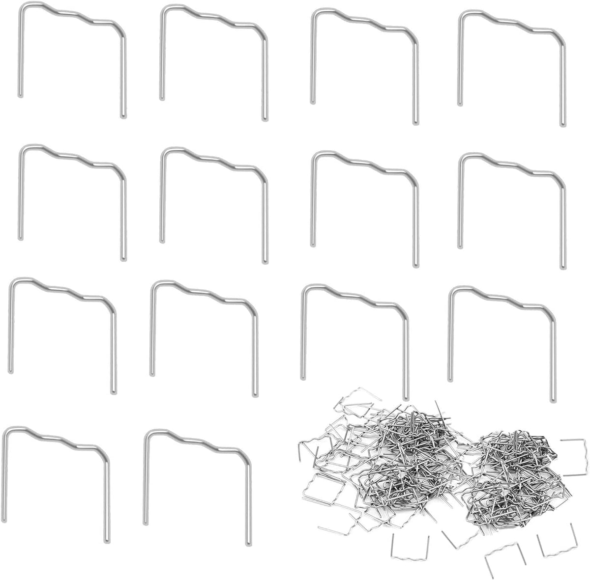 Serplex® Stainless Steel Hot Staples Repair Nails Kit, Plastic Welding Staples 0.6mm & 0.8mm Pre-Bent U Shape for Plastic Repair Welder,Automotive Bumper Crack Repair Pins