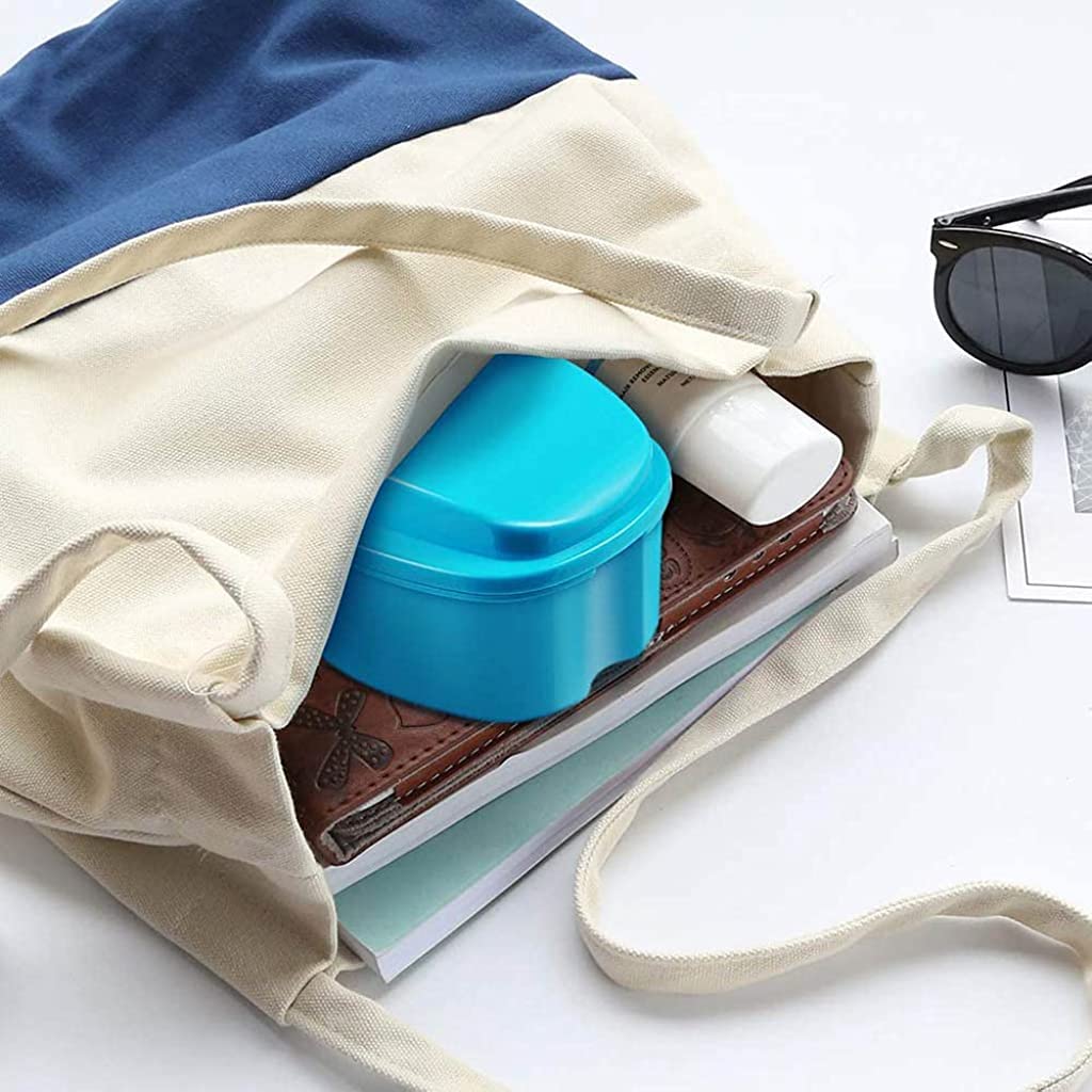 Verilux® Portable Sanitary Plastic Storage Denture Box Case