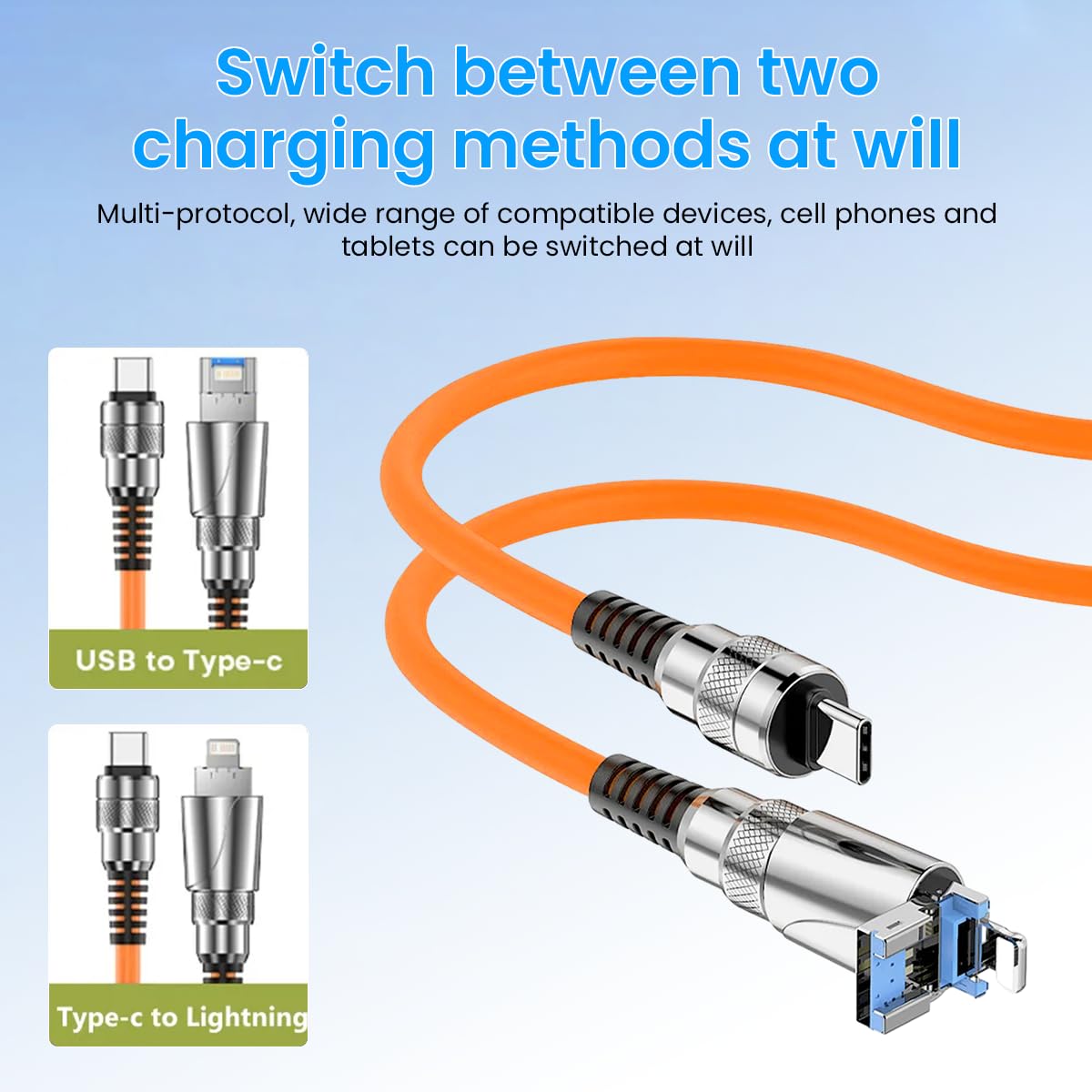 Verilux USB Type C Cable for Fast Charging and Data Transfer 100W 4.92ft | 2 in 1 Smart Chip Design