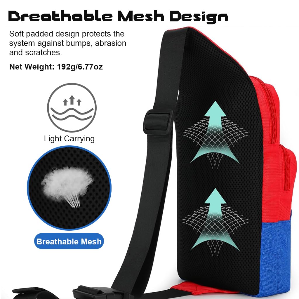 ZORBES® Carry Bag for Switch/Lite/OLED/Steam Deck Cartoon Mario Bag Accessory Bag for Swith Game Console Waterproof Double Layer Large Capacity Carry Bag for Switch Console, Game Controllers, Cables