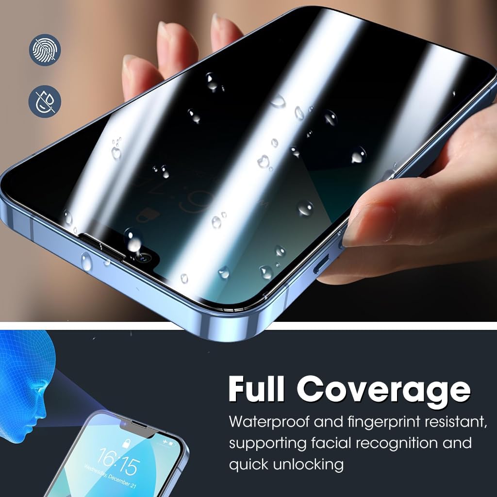 ZORBES® 2 Packs Edge to Edge Privacy Screen Protector for iPhone 14 Pro 6.1'' HD Tempered Glass Screen Protector Anti-glare Screen Protector for iPhone 14 Pro