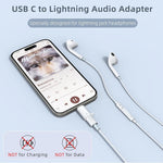 Verilux Light‑ning to USB C Earphone Converter with Lanyard Hole and Aluminum Alloy Build | Portable Audio Adapter for iPhone 16 and 15