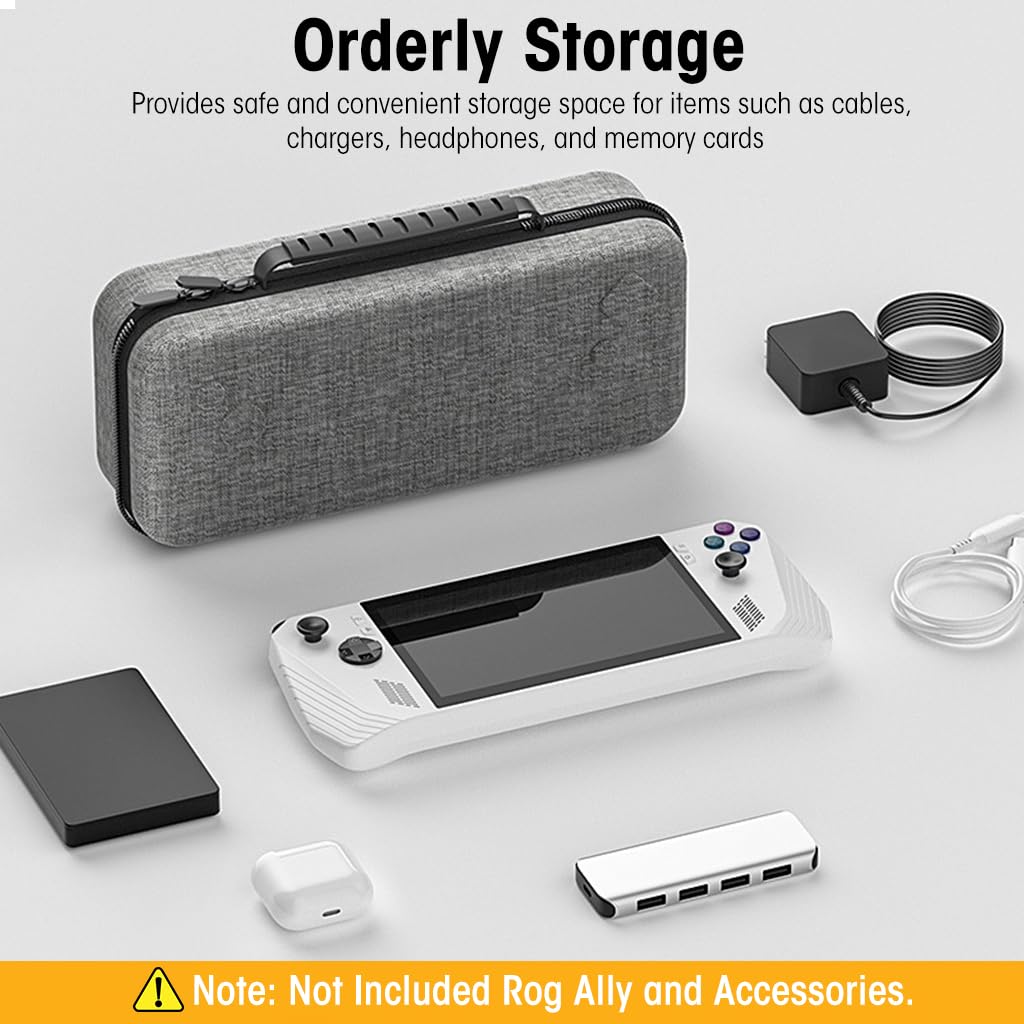 Verilux® Carrying Case for Rog Ally & Accessories, Portable Handbag for Rog Ally, EVA Carrying Case Rog Ally Organizer with Handle, Waterproof Protective Storage Bag Travel Case for Rog Ally Console