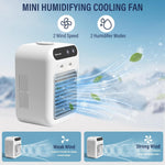 Verilux Portable Table Fan for Bedroom and Office with 500ml Tank and Dual Mist Modes | Low Noise Rechargeable Mini Air Cooler