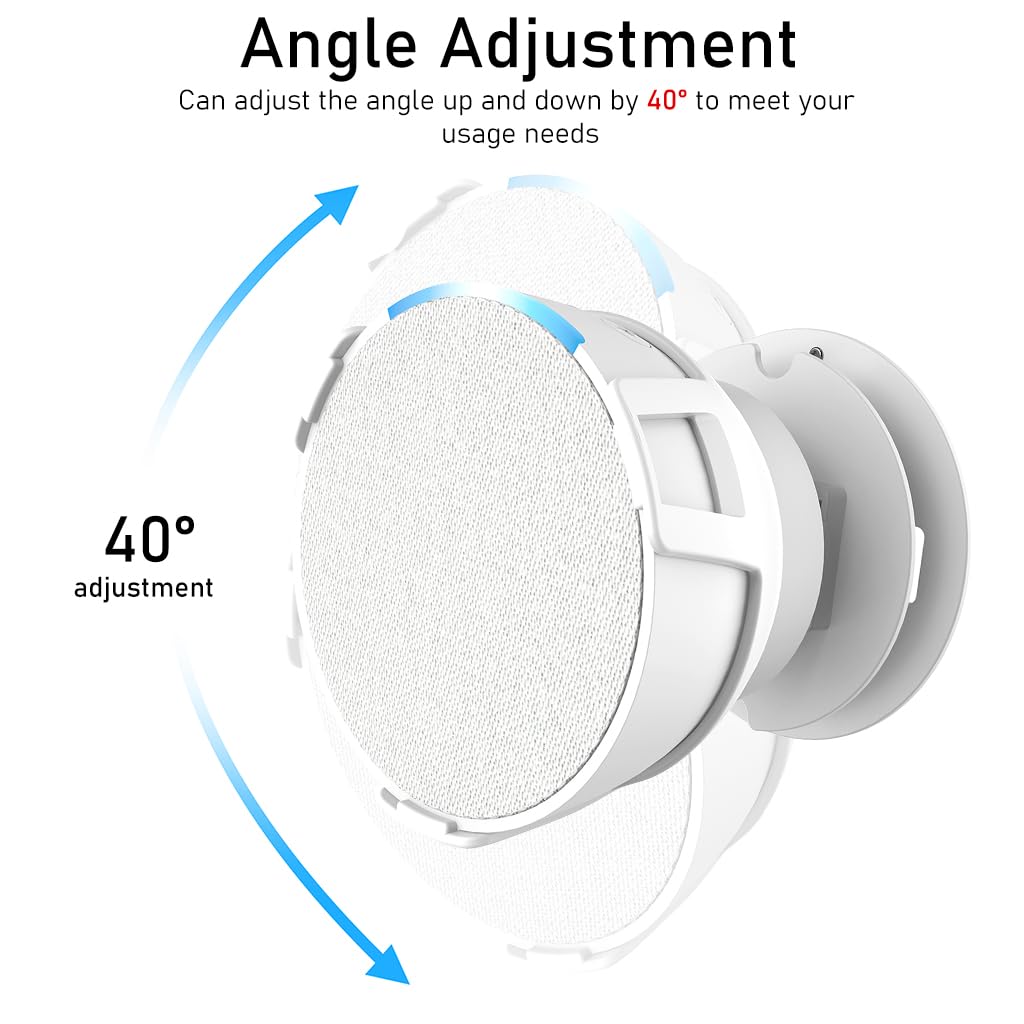 Zeitel® Adjustable Echo Pop Wall Mount - Durable Holder with Cable Organizer, Space Efficient Design for Echo Pop, Secure & Easy Installation, Echo Pop Accessory with Enhanced Sound Quality