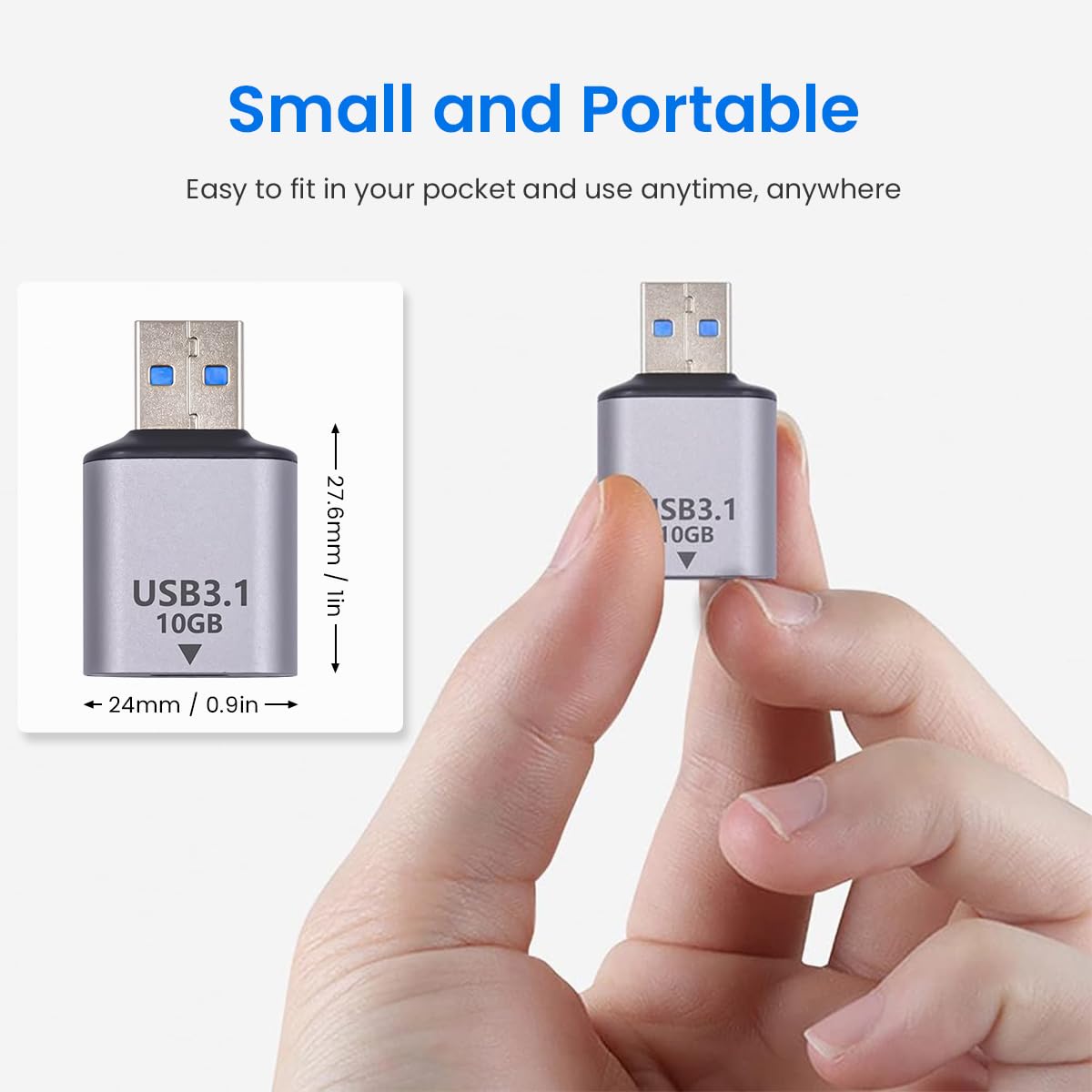 Verilux USB C to USB Adapter with 10Gbps Transfer & 20W Fast Charging | OTG Alloy Design