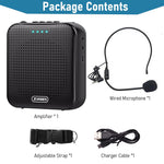 ZORBES® 5W Voice Amplifier Wired Headset, 2 in 1 Voice Amplifier Bluetooth Speaker Support U Disk, TF Card, 2200mAh Voice Amplifier for Teacher, Tour Guide