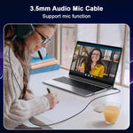 Verilux Aux Cable for Car and Speakers featuring 4‑Pole TRRS Jacks 9.8 ft Nylon Braided | Gold‑Plated Connectors