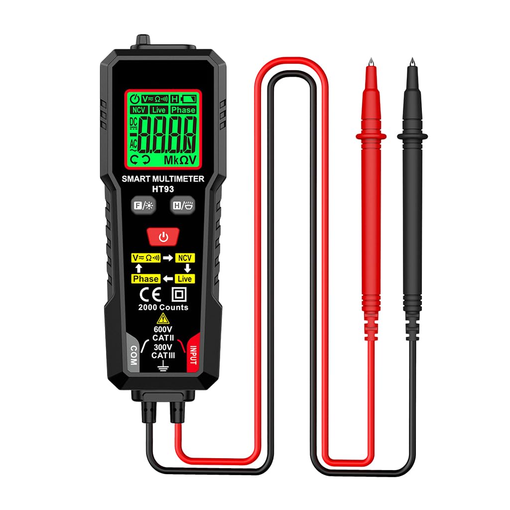 Serplex® Auto Digital Multimeter True RMS AC DC Voltage Current Resistance Tester with Non Contact Detection Backlit LCD Display Compact Handheld Circuit Analyzer for Electrical (Battery NOT INCLUDED)