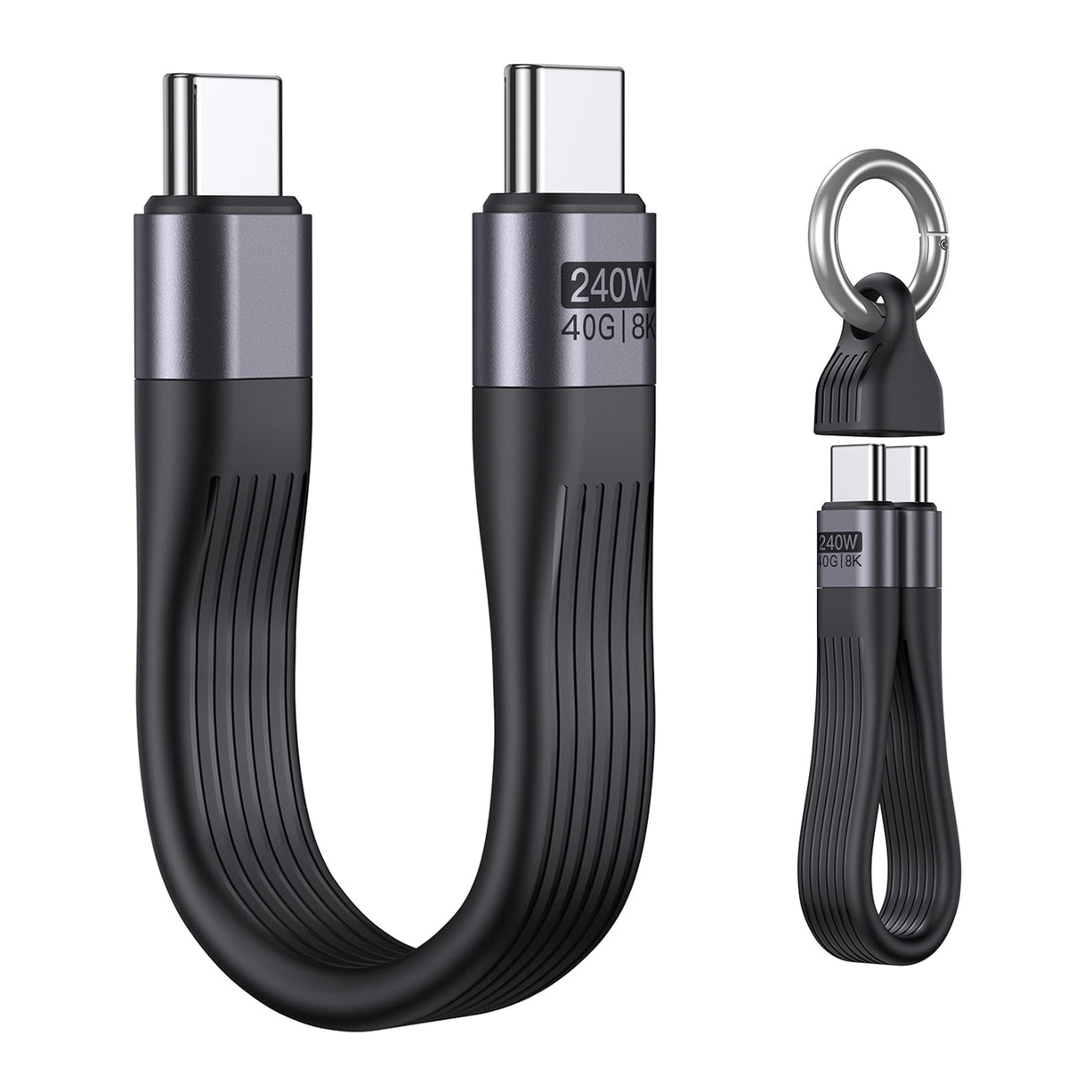 Verilux® Short USB C Cable PD 240W/USB 4.0 C Short Cable/40Gbps Data Transfer