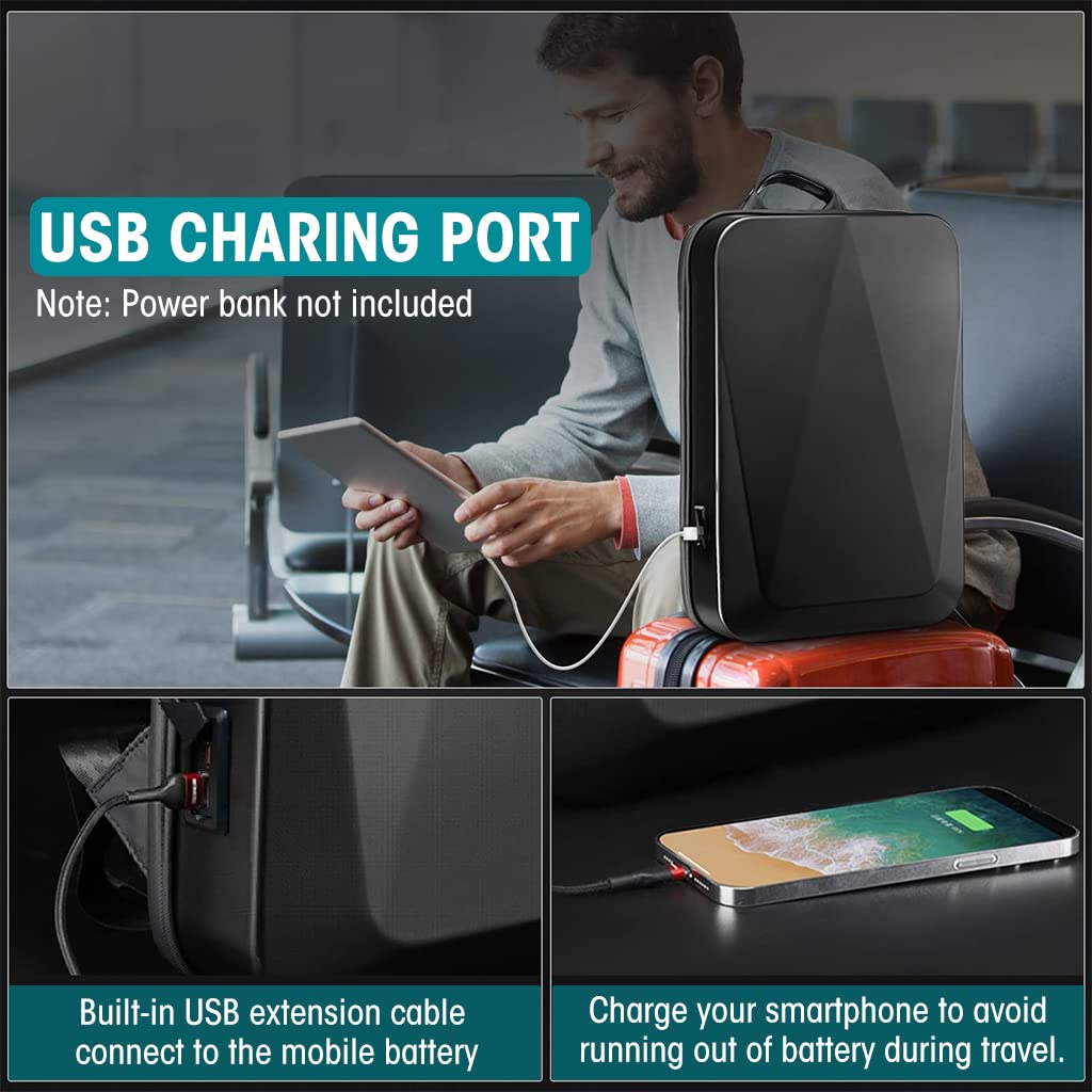 Verilux Laptop Backpack for Travel with Anti Theft TSA Lock and USB Port Fit 15.6 Inch