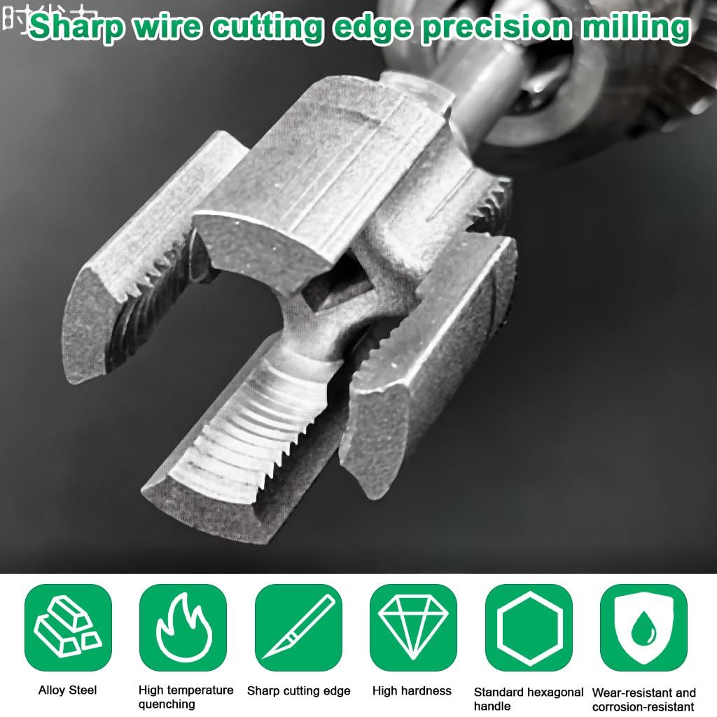 Serplex® 2Pcs Pipe Threading Die Heads for Electric Drill Use, 1/2" NPT & 3/4" NPT Pipe Threader Heads with Hex Shanks, Aluminum Alloy Plumbing Threading Die Heads