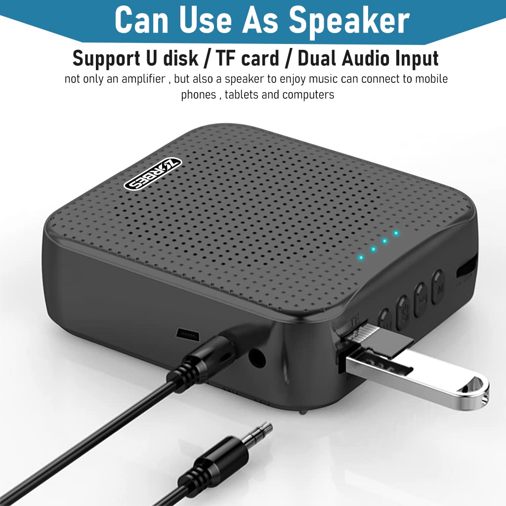 ZORBES® 5W Voice Amplifier Wired Headset, 2 in 1 Voice Amplifier Bluetooth Speaker Support U Disk, TF Card, 2200mAh Voice Amplifier for Teacher, Tour Guide