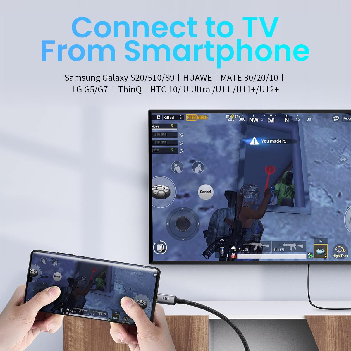 Verilux HDMI Cable 3M 48Gbps High Speed for 4K 120Hz and 8K 60Hz Devices | Nylon Braided