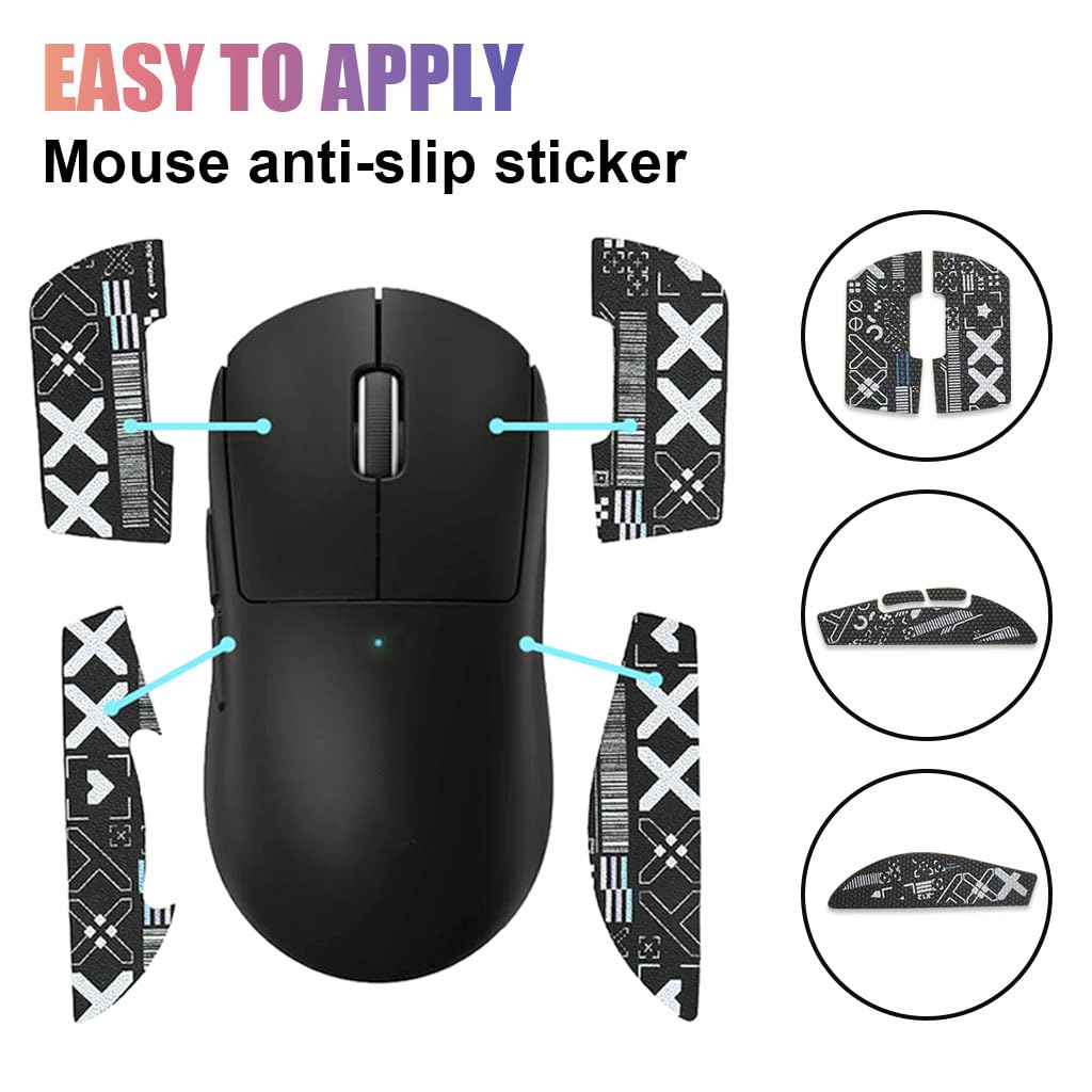 Verilux Mouse Grip Tape for G PRO X Superlight with Sweat Resistant Self Adhesive Design | Black