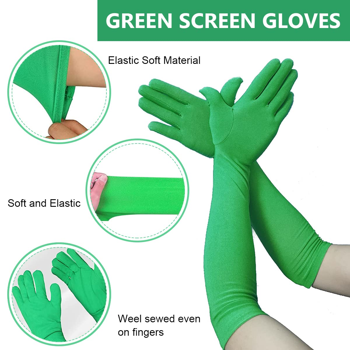 Verilux Green Screen Photography Props for Chroma Keying with Gloves and Headcover | Digital Video Editing