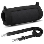 ZORBES® Silicone Case for JBL Flip 7 Portable Waterproof Speaker, Portable Travel Soft Cover with Shoulder Strap, Protective Skin Case (Black Case Only)