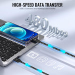 Verilux® 10ft USB C Charging Cable Data Cable USB A to Type C Cable Travel USB to Type C Cable Data Cable Long Braided Nylon Type C Cable for Phone, Tablet