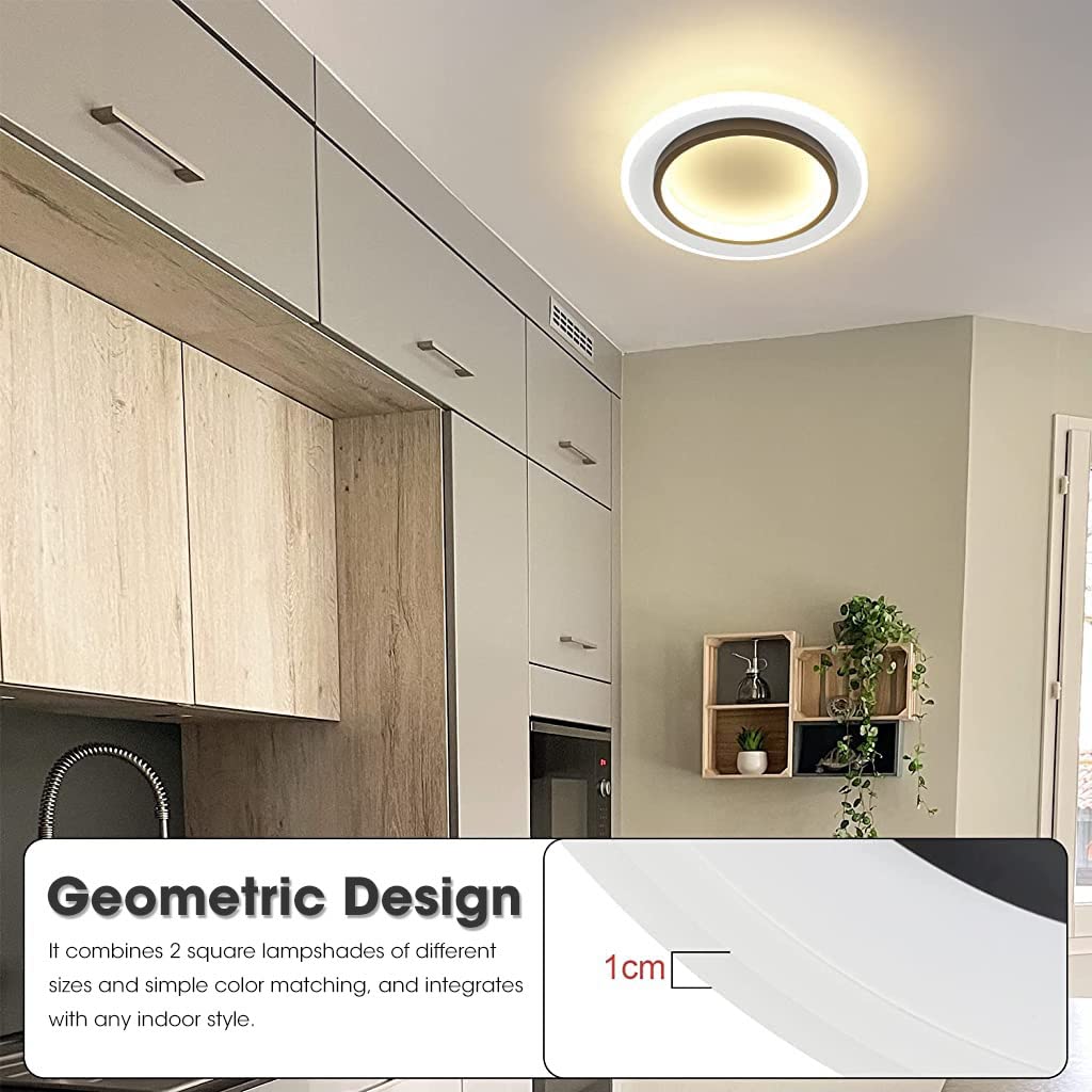 Verilux LED Ceiling Light for Small Rooms featuring 24W illumination and acrylic round shade