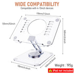 Verilux Desktop Tablet Stand Riser 360¡ã Rotatable Tablet Stand Acrylic Transparent Tablet Riser Rack, Foldable Tablet Stand Holder Universal Stand Rack for Tablet, iPad, Phone, Kindle