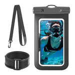 ZORBES® 4-7'' Phone Armband for Diving Waterproof Touchscreen Clear Phone Pouch with Armband & Shoulder Strap, Airtight Rainproof Sport Phone Storage Bag for Diving, Running, Beach, Travel