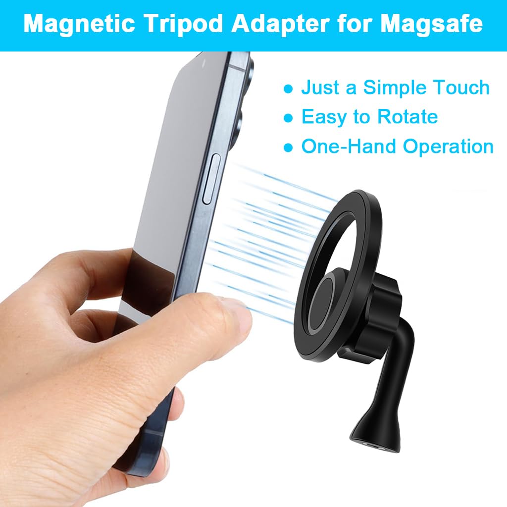 ZORBES® Magnetic Phone Holder with 1/4'' Thread, 360 ° Rotatable Universal Phone Mount Tripod Phone Holder, Compatible with Tripods, Stands, and Camera Accessories