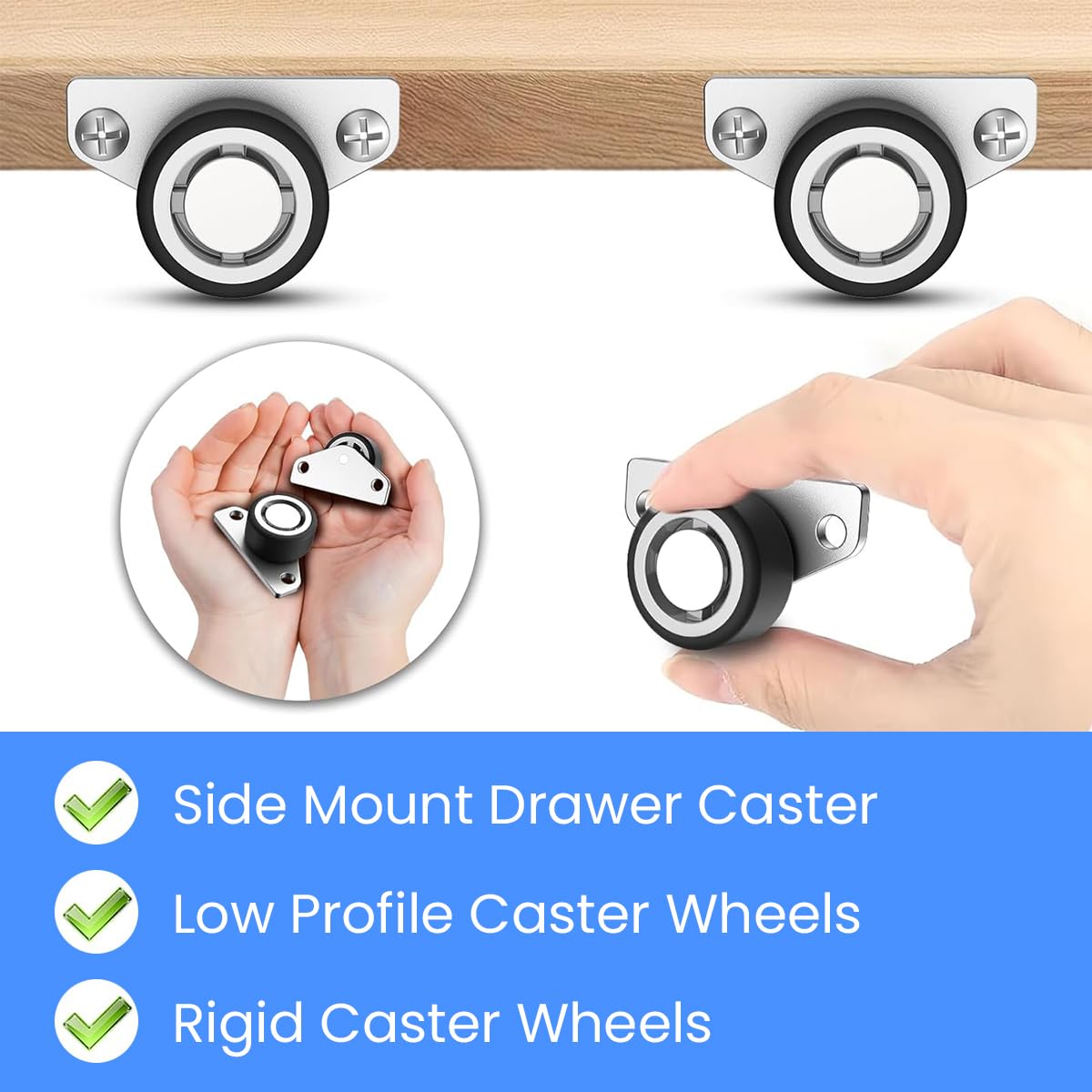 Serplex 4-Piece Side-Mount Caster Wheels