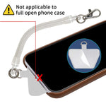 ZORBES® Phone Handstrap Phone Spring Hand Strap Set Quick Release Phone Handstrap Anti-Theft Retractable Phone Sling with 2 Self-Adhesive Inserts & Carabiner, Not Includes Phone Case, White
