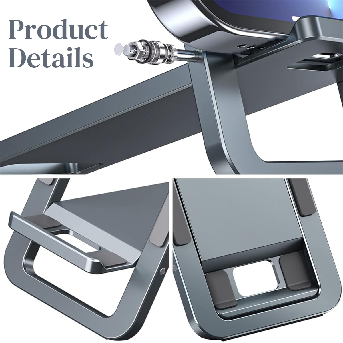 ZORBES® Cell Phone Stand, Folding Aluminum Mobile Phone Holder Bracket for Desk Portable Travel Holder Office Desk Accessories Compatible with iPhone/Samsung S22 S21 A53