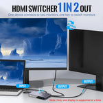 Verilux HDMI Splitter for TV and Gaming Consoles featuring 4K 60Hz Support | Plug and Play