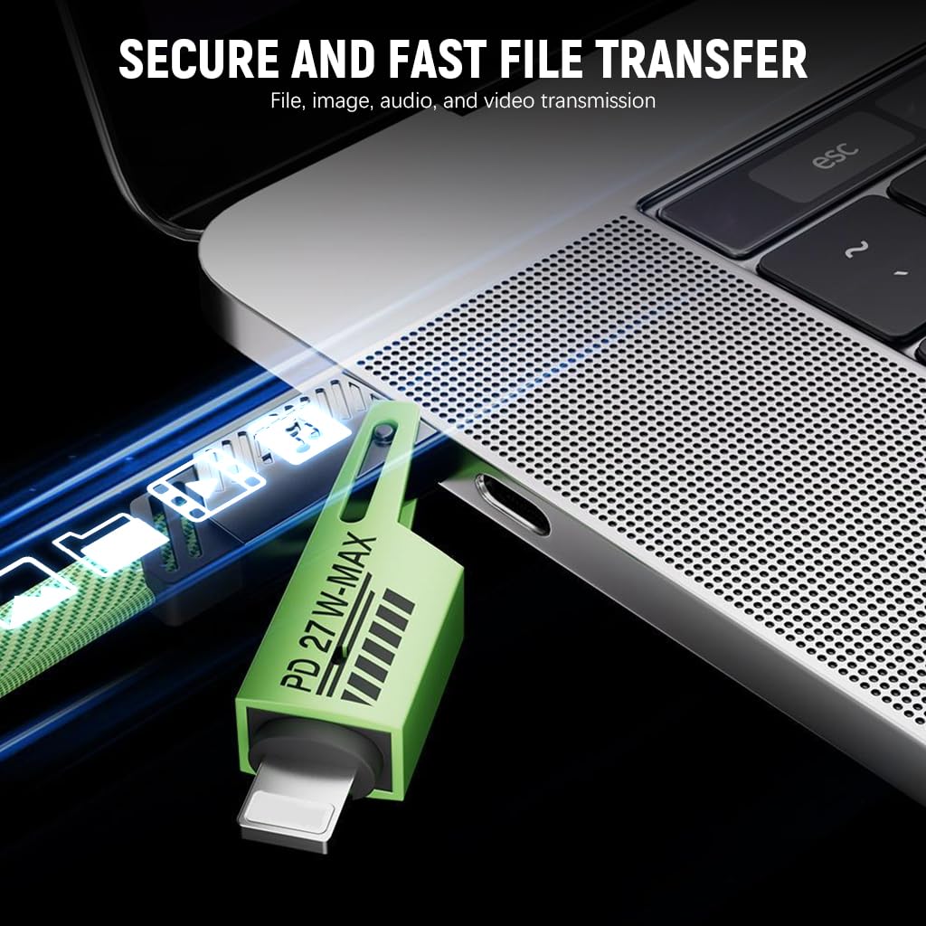 Verilux 4 in 1 USB C Charging Cable Green