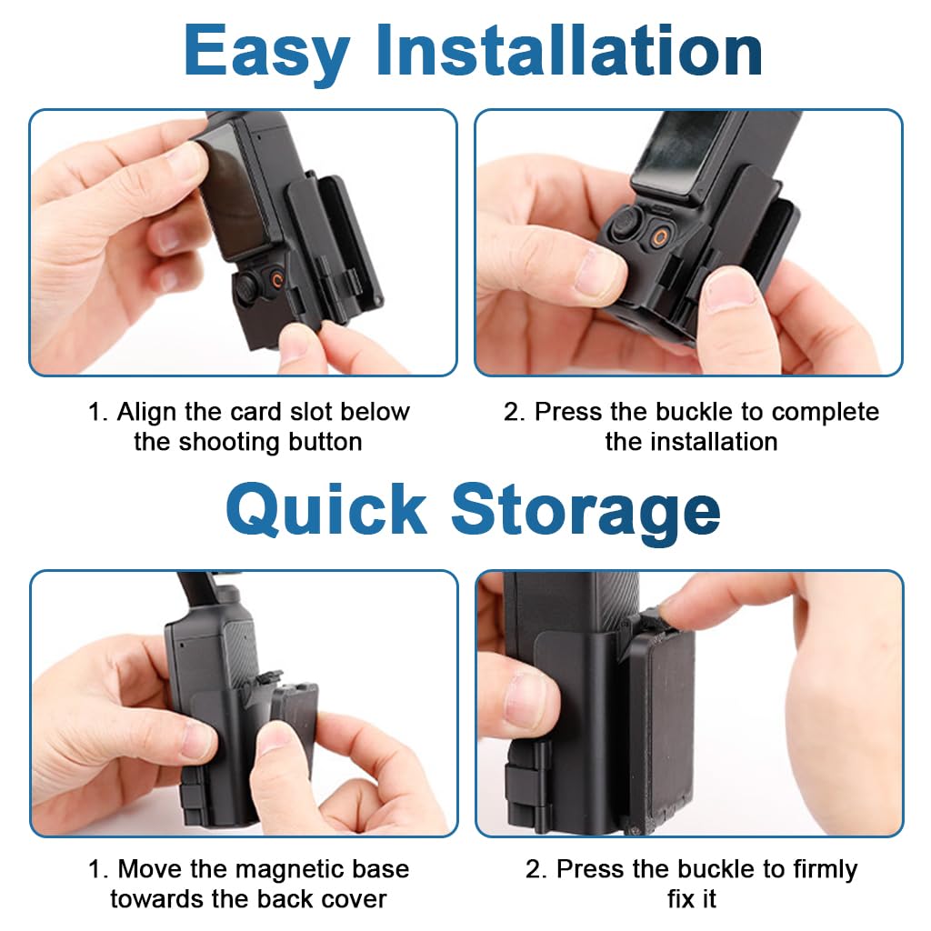 ZORBES® Compatible with D-JI, Magnetic Wall Mount Folding Bracket for Pocket 3 Action Camera, Adjustable Magnetic Wall Holder, Ultra Strong Magnetic Base, Portable Outdoor Filming Accessories