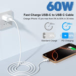 Verilux 2 in 1 Type C Charger Cable with 100W PD Fast Charging and Right Angle Plug | Compatible with iPhone and Galaxy Devices