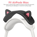 ZORBES® Headband Cover for AirPods Max Cute Cat Ear AirPods Max Headband Attachment Decoration Lightweight Silicone Cat Ear Style Headband Protector for Apple AirPods Max, Black - verilux