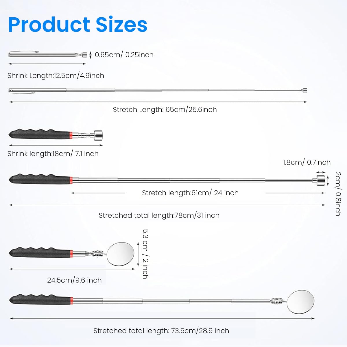 Serplex 4Pcs Magnetic Pickup Tool Set