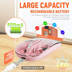 Verilux® Transparent Wireless Mouse, Rechargeable Dual Modes 2.4G & 5.1 Bluetooth Mouse