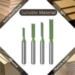 Serplex® 7PCS 1/4 Inch Shank Tungsten Carbide Double Single Flute Straight Dado Router Drill Bit Set Carpenter Tools Wood Work 3 4 5 6 8 10 12mm Cutting Diameter Trimming Cutter Woodworking