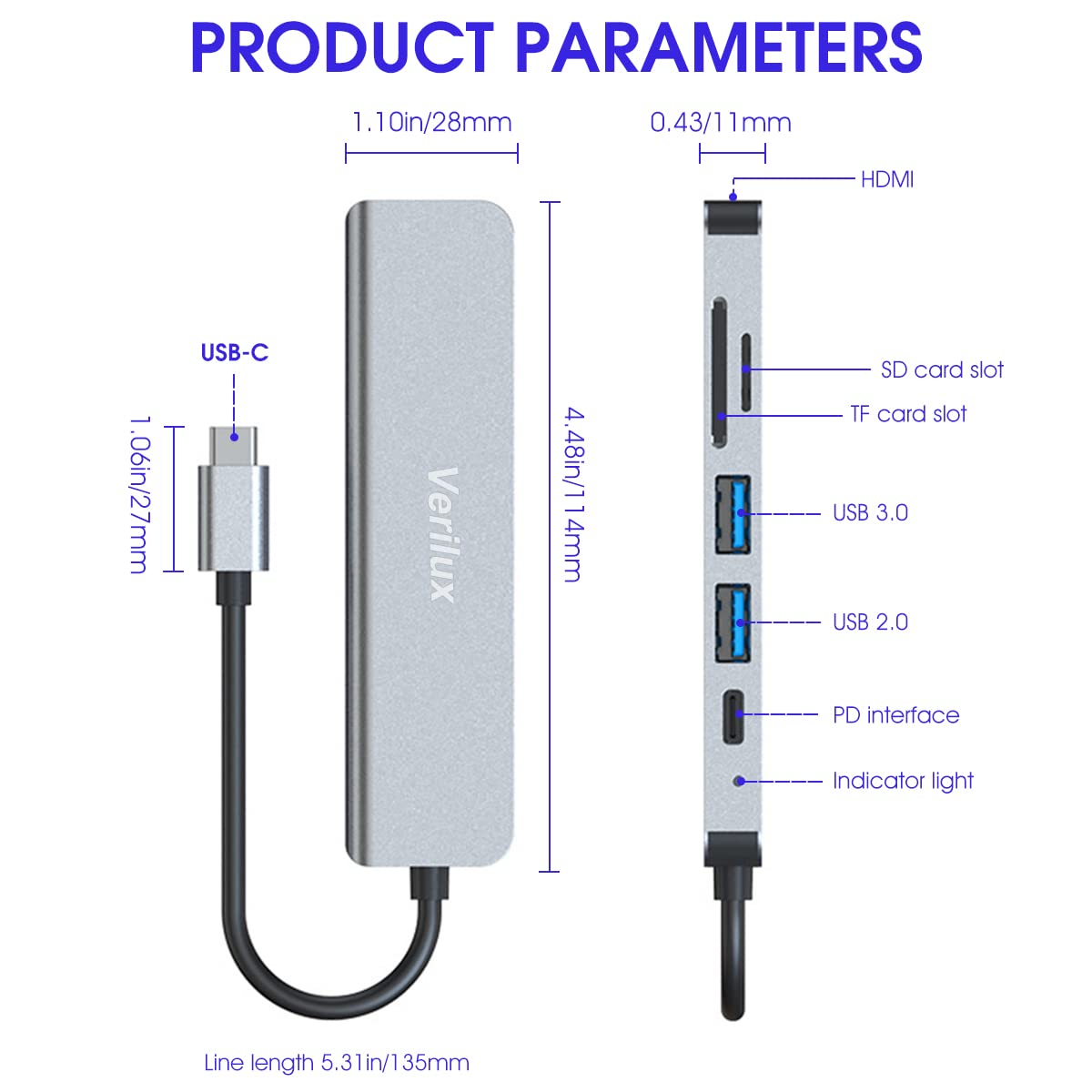 Verilux USB C HUB-6 IN 1 HC-74C