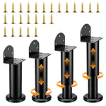 Serplex® 4PCS Metal Adjustable Furniture Legs 7.1-11.8 inch, with L-Shaped Pre-drilled Mounting Plate & Screws Heavy Duty Furniture Replacement Legs for Chair/Bed/Sofa/Cabinet/Couch/Dresser/Bed/Table