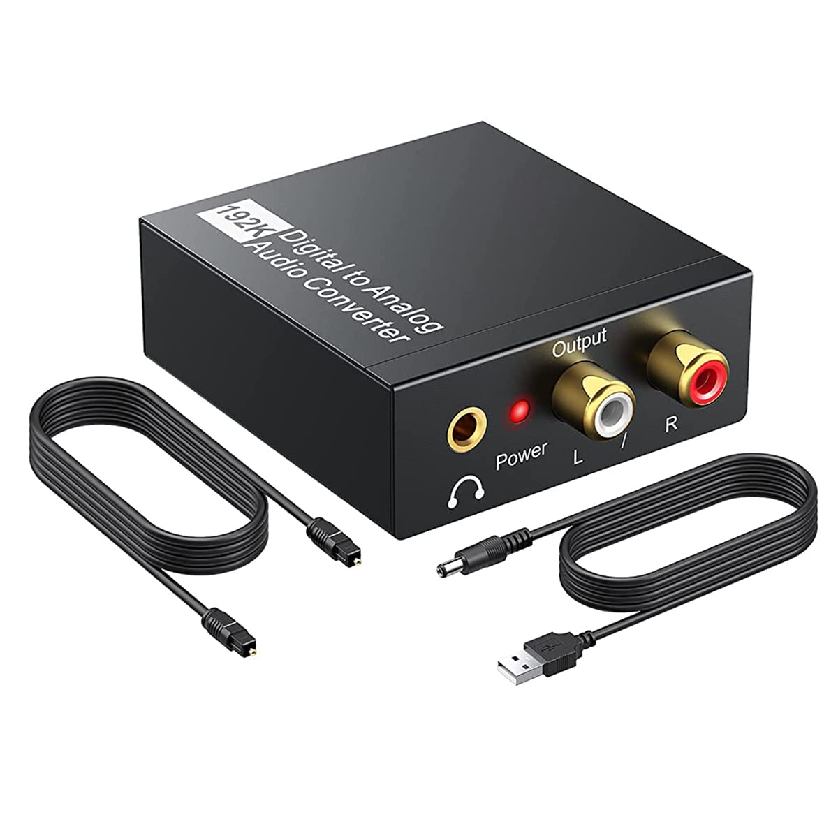 Verilux Digital to Analog Audio Converter 192KHz DAC Digital SPDIF Optical to Analog L/R RCA Converter Toslink Optical to 3.5mm Jack Adapter for PS3 HD DVD PS4 Amp Apple TV Home Cinema