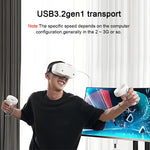 Verilux Link Cable for Meta Quest VR Headsets with 5Gbps Speed and L Shaped Connector | 5M Length