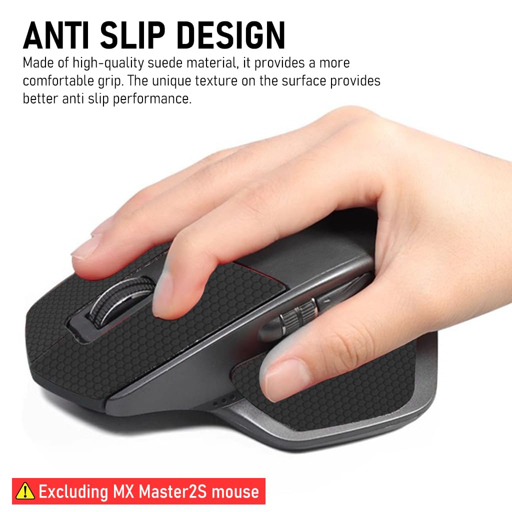 Verilux® Mouse Grip Tape for MX Master 2S Mouse Anti Slip, Non Fading Mouse Skin, Sweat Resistant, Easy to Use, Self Adhesive Design, Pre Cut (Mouse is not Included)
