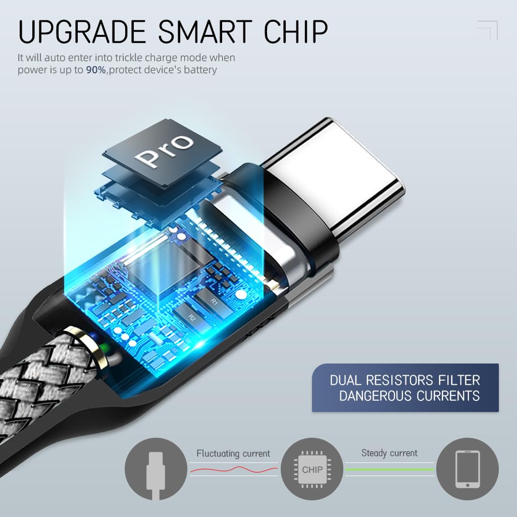 Verilux Type C Cable 8m 26ft for iPhone 17 and Galaxy S25 featuring Nylon Braid & Metal Connectors