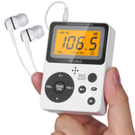 ZORBES® AM/FM Radio Pocket, Portable Pocket Radio AM/SM Small Size with Earphone, Mom, Battery Operated by 2 AAA, Lock Key Radios, Sleep Timer, Mini Radios Digital White (No Speaker)