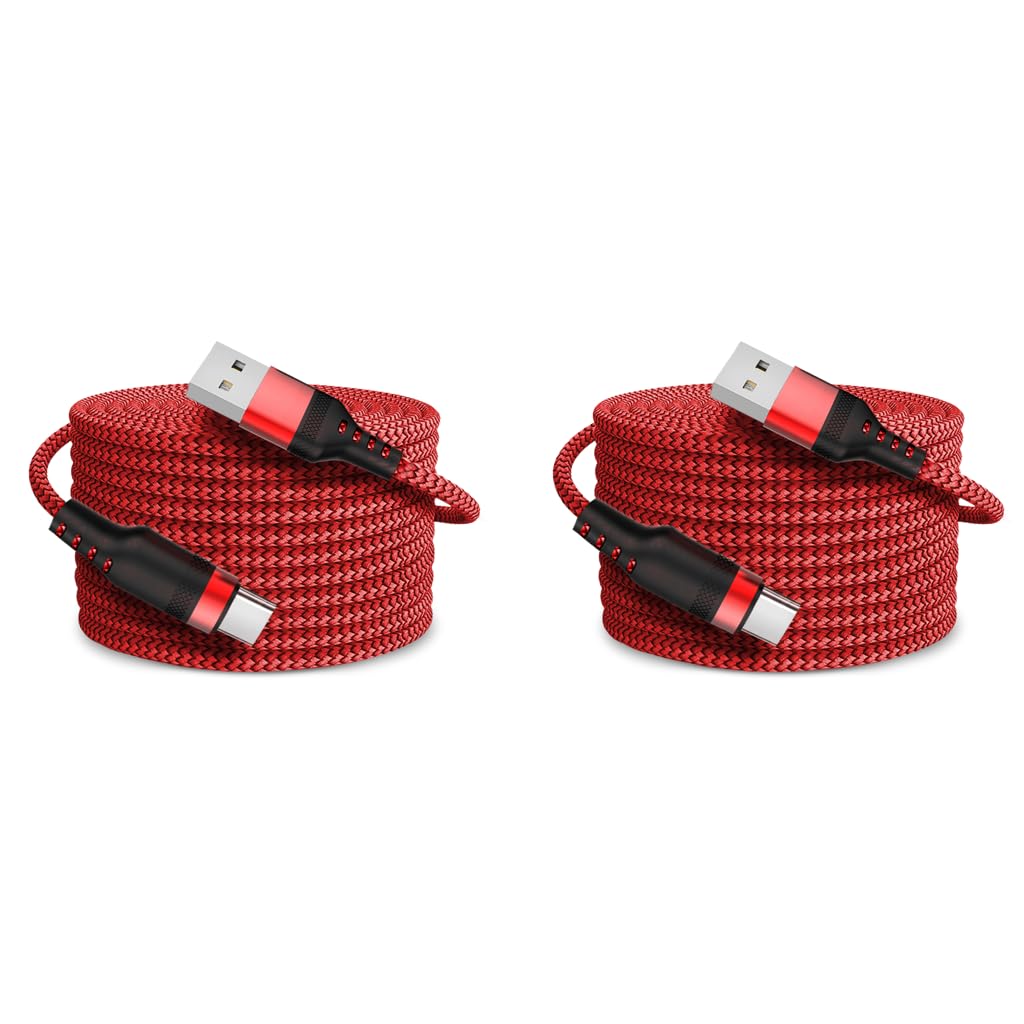 Verilux USB to Type C Cable 10ft for Fast Charging and Data Sync | Nylon Braided 62W