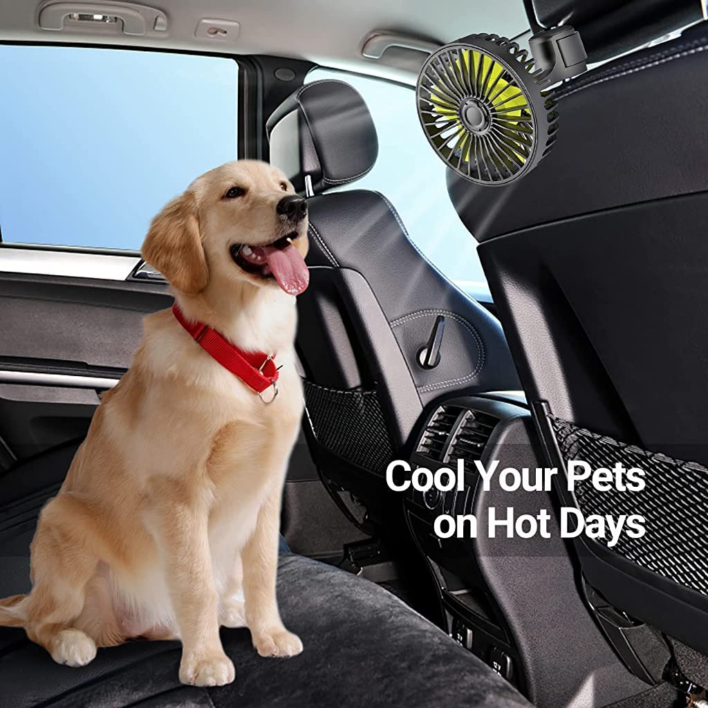 Verilux USB Fan for Car Back Seat with 3 Speed Rotatable Design and Plug and Play | 3 PCS